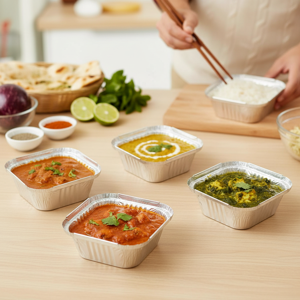 450ml Aluminium Container With Lid