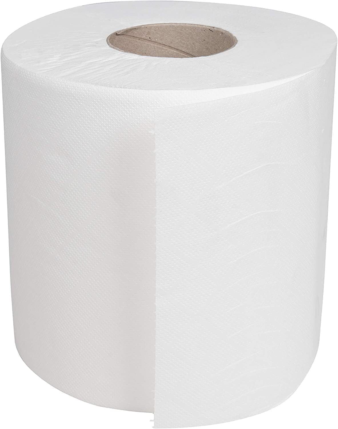 Blue & White 2-Ply Paper Rolls – 100m Embossed Disposable Wiping Rolls | Strong, Absorbent Industrial & Kitchen Cleaning Rolls | Available in Packs of 6