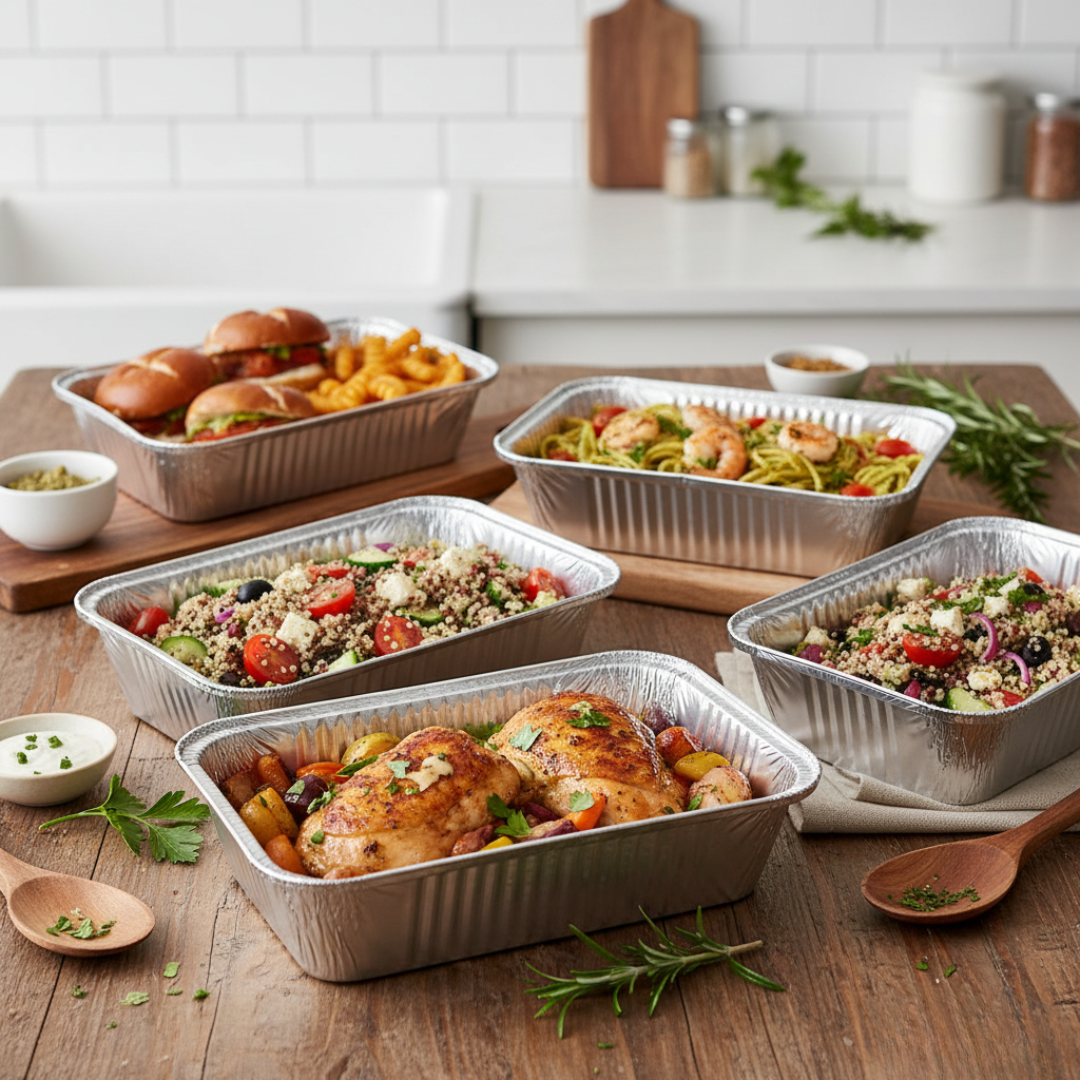 660ml Aluminium Container With Lid