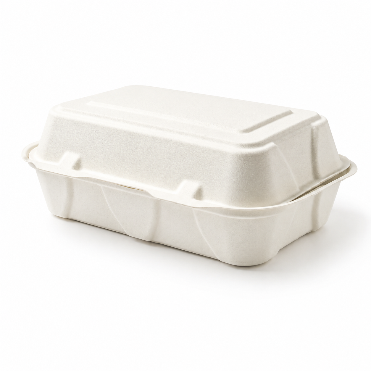 9 x 6 Bagasse Clamshell Container – Eco-Friendly & Compostable