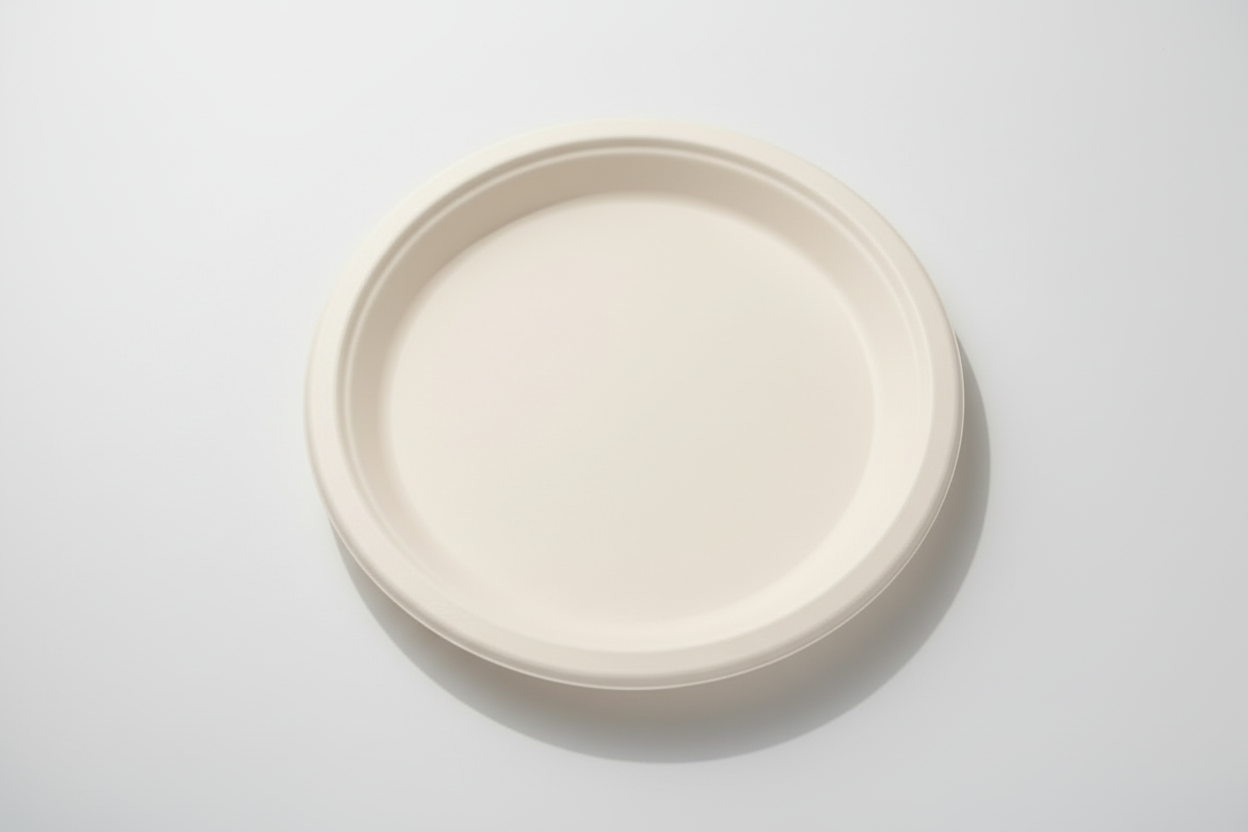 9" Bagasse Round Plate – Eco-Friendly & Compostable