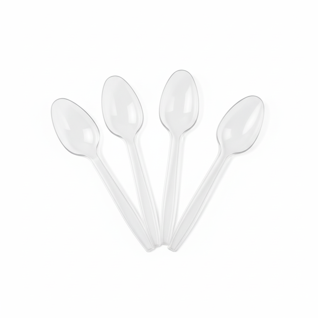 Signature Black/Clear Plastic Dessert Spoon 140mm
