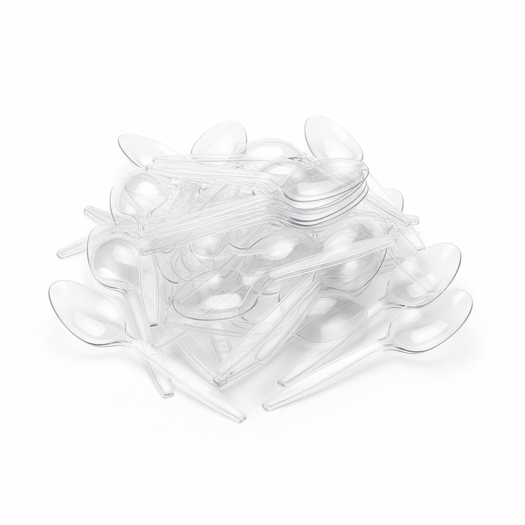Signature Black/Clear Plastic Dessert Spoon 140mm