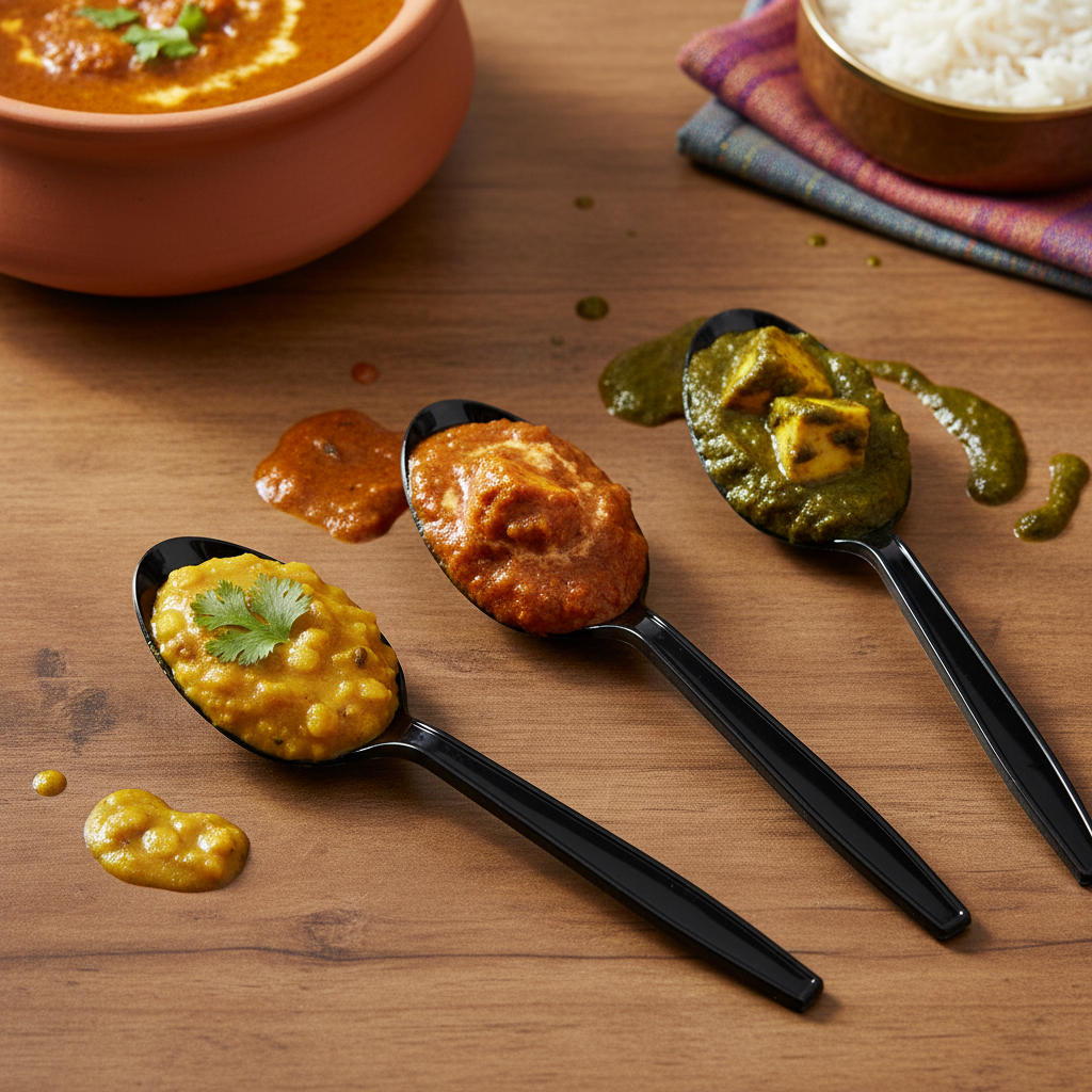 Signature Black/Clear Plastic Dessert Spoon 140mm