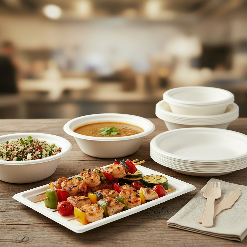 350ml (12 oz) Large Bagasse Bowl – Eco-Friendly & Compostable