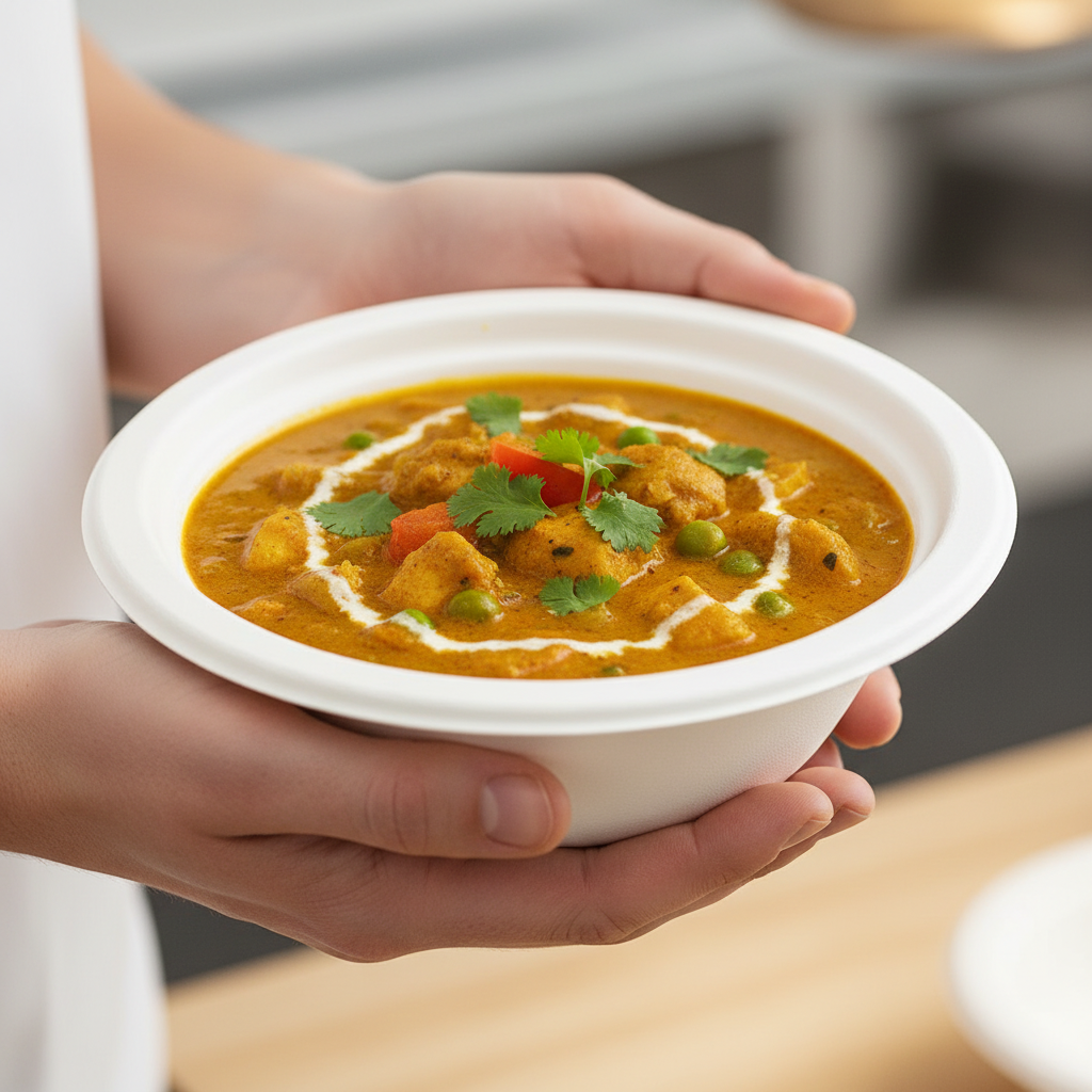 350ml (12 oz) Large Bagasse Bowl – Eco-Friendly & Compostable