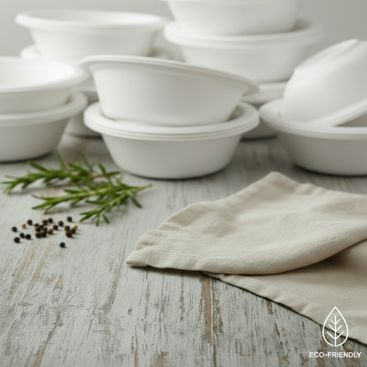 350ml (12 oz) Large Bagasse Bowl – Eco-Friendly & Compostable