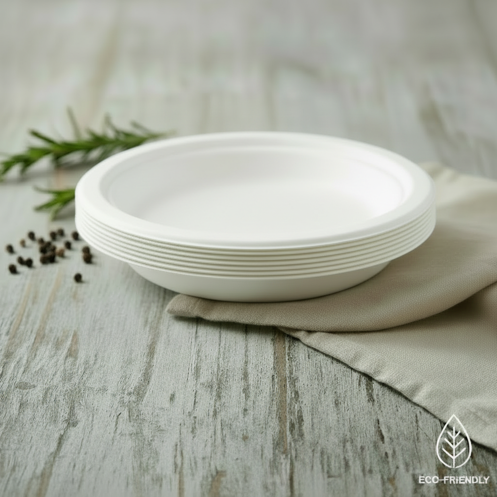 350ml (12 oz) Large Bagasse Bowl – Eco-Friendly & Compostable