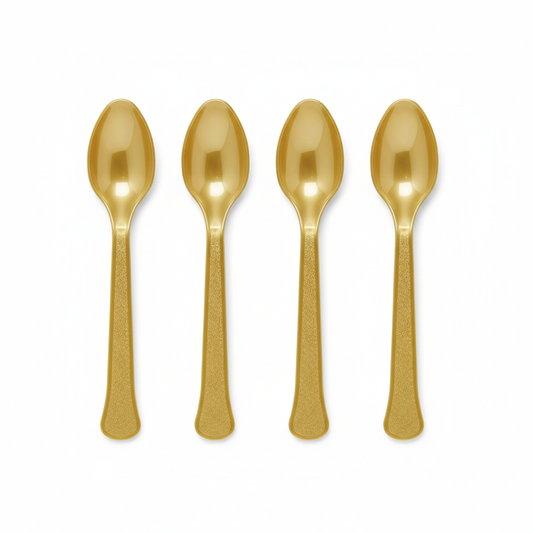 Luxury Plastic Spoons Golden 150mm