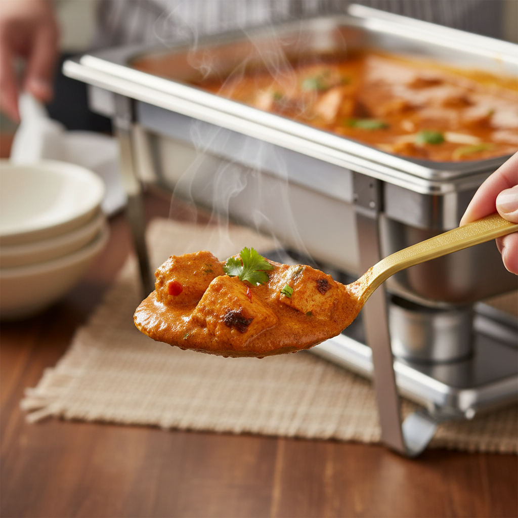 Luxury Reusable Plastic Spoons Golden 150mm