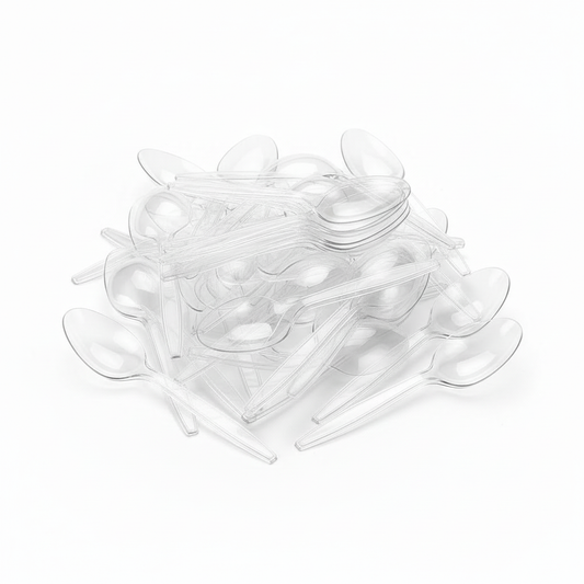 Heavy Duty Clear Reusable Plastic Spoons 140mm - Puunjabi Pop