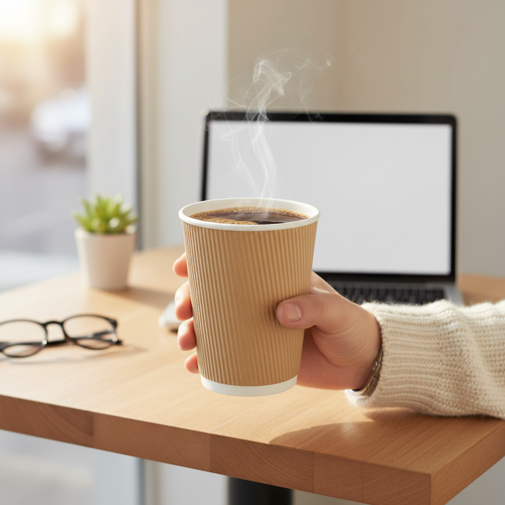 Ripple Wall Cup – Insulated Hot Drink Cups 8oz (240ml)