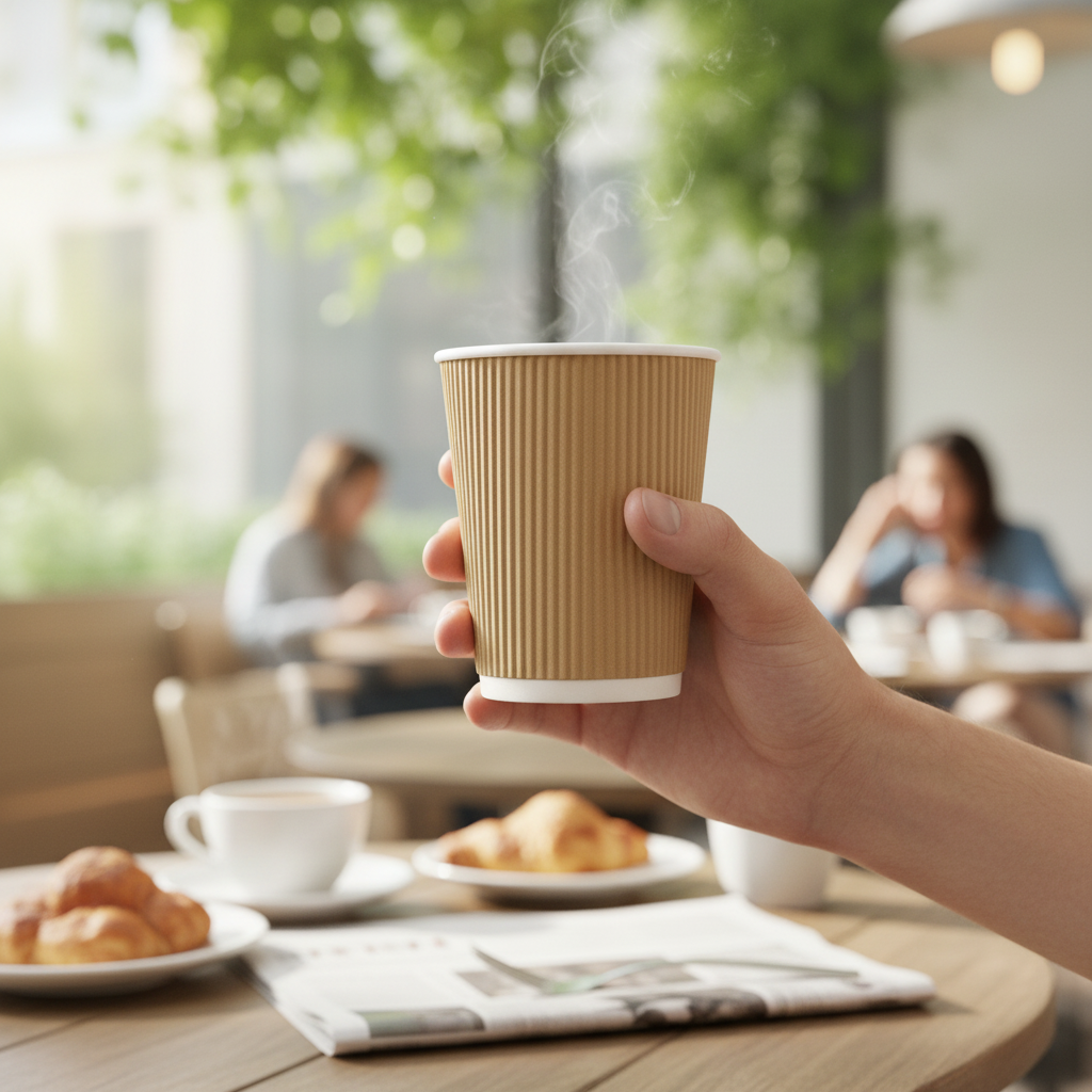 Ripple Wall Cup – Insulated Hot Drink Cups 8oz (240ml)