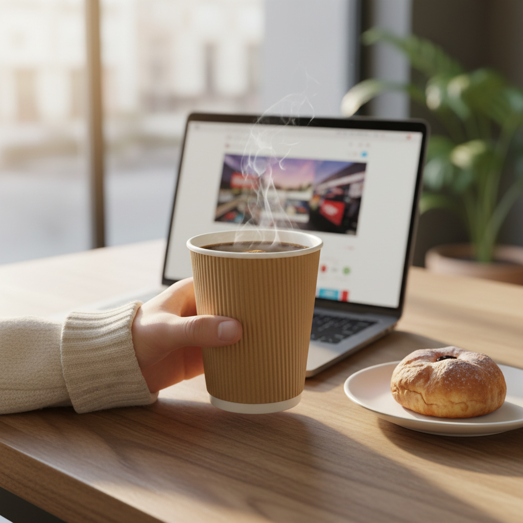 Ripple Wall Cup – Insulated Hot Drink Cups 8oz (240ml)