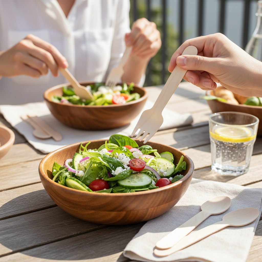 Wooden Fork 165mm – Eco-Friendly Cutlery