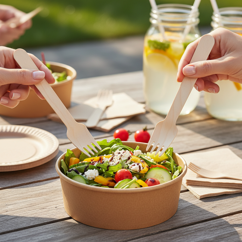 Wooden Fork 165mm – Eco-Friendly Cutlery